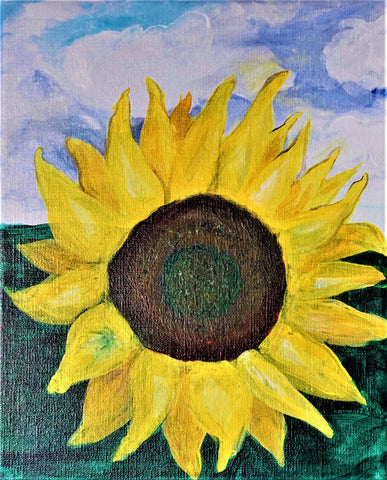 the happy sunflower acrylic painting kit & video lesson