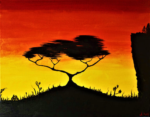 african savannah acrylic painting kit & video lesson