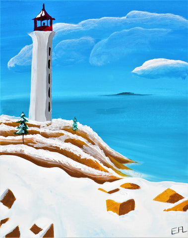 beacon in the snow acrylic painting kit & video lesson