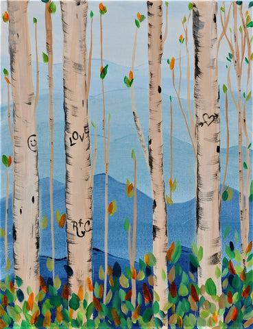 birch graffiti acrylic painting kit & video lesson