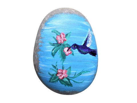 hummingbird bliss rock art painting kit & video lesson