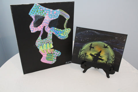 "spooky glow" duo set -  acrylic painting kits & video lesson