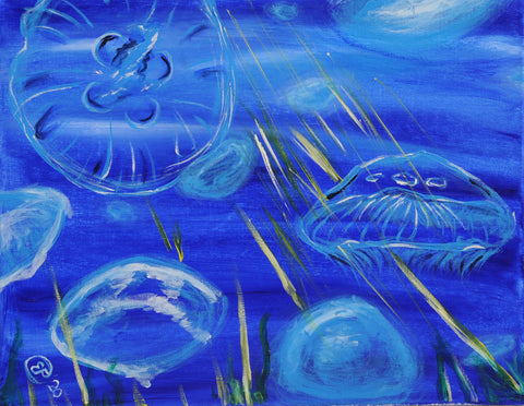 jellyfish party acrylic painting kit & video lesson