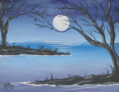 moon river acrylic painting kit & video lesson