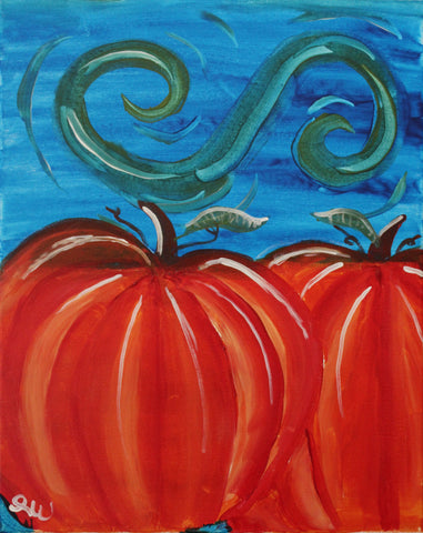 pumpkin patch acrylic painting kit & video lesson