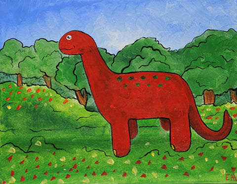 dino fun acrylic painting kit & video lesson children's kit